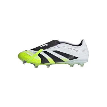 Imagem de adidas Tênis unissex Pro Fold-Over Tongue Firm Ground, Branco/preto/limão lúcido, 9 Women/8 Men