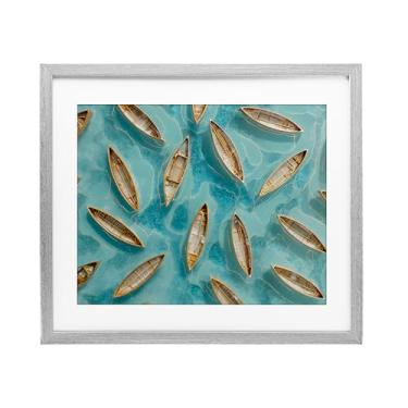 Imagem de Stupell Industries Impressão emoldurada Harmonious Canoas on Water Birch Under Glass, design por Franklyn Gregory, 13 x 16