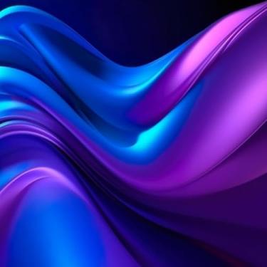 Imagem de Quadro Decorativo Holográfico Curves Neon Flow Arte Abstrata Glossy 40x40cm