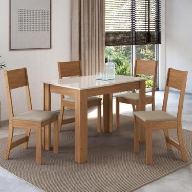 Imagem de Conjunto Sala de Jantar Mesa Fidelitá Veneza Com 4 Cadeiras Freijó e O