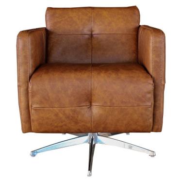 Imagem de Poltrona Giratória Astana Couro Caramelo