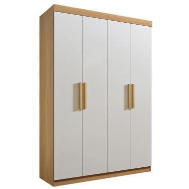 Imagem de Guarda Roupa 4 Portas 3 Gavetas Colibri Plus D'doro Cinamomo Off White