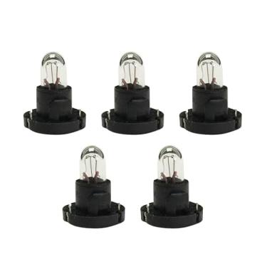 Imagem de Dogary Lâmpadas de painel de carro DB1601 T4 de 5 peças, indicador responsivo de alto brilho com topo plano, lâmpada de halogênio de cunha antivibração Plug and Play, luz de interruptor de controle