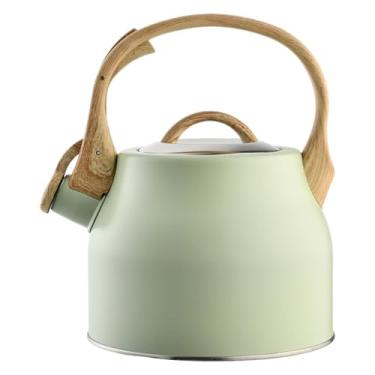 Imagem de ＫＬＫＣＭＳ Chaleira elétrica de aço inoxidável de 3 litros com apito, fervura rápida, alça ergonômica, ideal para fogão, apartamento, casa e camping.