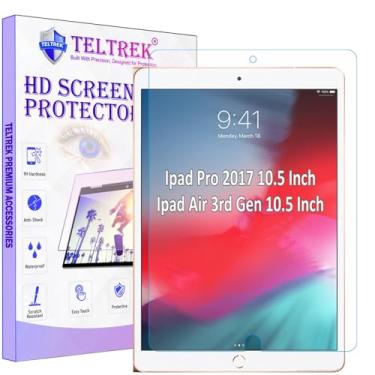 Imagem de TELTREK Pacote com 2 protetores de tela projetados para Apple iPad Pro 10.5 2017 / iPad Air 3 (3ª geração 2019) 10,5 polegadas protetor de tela de vidro temperado de nano fibra flexível, à prova de