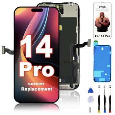 Imagem de Tela de substituição para iPhone 14 Pro 15.5 cm FHD LCD COF incell IPS digitalizador conjunto completo com kits de ferramentas de reparo, toque 3D, ID facial, promoção de 120 Hz, kit de substituição