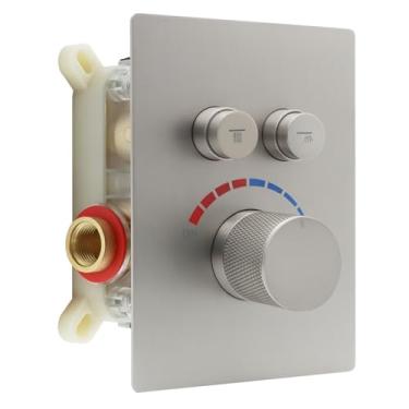 Imagem de Válvula de chuveiro oculta, válvula de desvio de mistura de chuveiro de latão de 2 vias pode usar níquel escovado o tempo todo