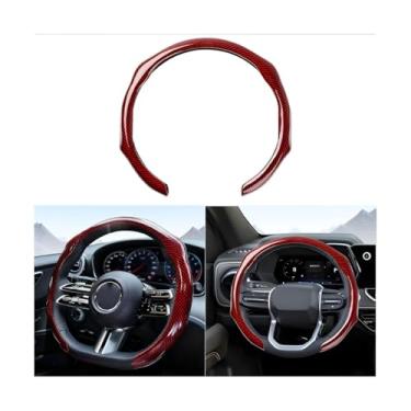 Imagem de Sandfren Capa de volante de carro de fibra de carbono, protetor de direção de veículo confortável antiderrapante, acessórios de decoração de capa de envoltório de roda interior automotiva, ajuste