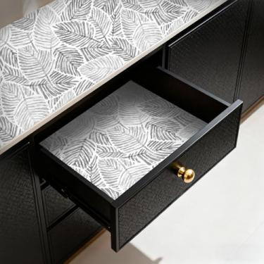 Imagem de ZAMNEA Papel de parede de folha cinza, papel de parede removível autoadesivo cinza para decoração de armários e gavetas 45 x 299 cm