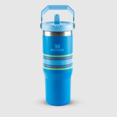 Imagem de Garrafa Térmica Tumbler Flip Straw Varsity Azure Stripes 887ml - Stanl