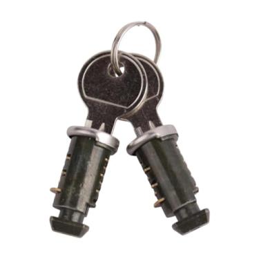 Imagem de Ysyqkn Cilindro de Fechadura para de Transporte de Veículos, Núcleos de Fechadura com Chaves, Peças para Transporte de Veículos, Portátil, Acessório, 2 Chaves 2 Fechaduras