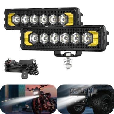 Imagem de GSOWO Luz LED CREE de 15,4 cm, luzes de spot pod off-road, luzes de trabalho auxiliares, cápsulas de LED, farol de neblina para caminhão F250 Wrangler Ram E-Bike Dirt Bike Motorcycle Pickup UTV ATV