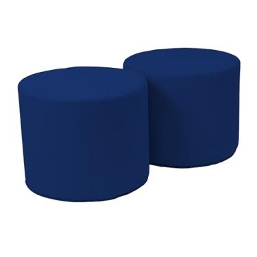 Imagem de Conjunto de 2 peças com detalhes redondos de 38 cm para crianças de 3 a 7 anos (altura do assento de 30,5 cm; móveis infantis modernos, assentos leves de espuma para casa, sala de jogos, sala de aula