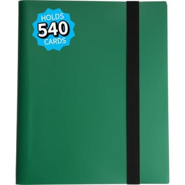 Imagem de 540 Cards Trading Card Binder – 9 Pocket Card Album with 30 Pages, Side Loading Card Holder Book Fits Pokémon, MTG, TCG, YuGiOh, Sports & Standard Size Cards (Green)
