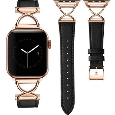 Imagem de Pulseira De Couro Feminina Para Apple Watch Ultra 3/2/1 49mm 42mm 44mm