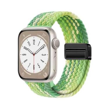 Imagem de Pulseira De Nylon Trançada Compatível Com Apple Watch Series S10 46mm 
