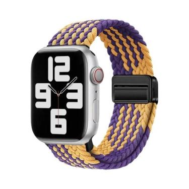 Imagem de Pulseira De Nylon Trançada Compatível Com Apple Watch Series S10 46mm 
