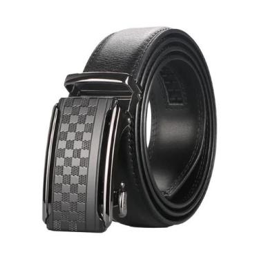 Imagem de Cinto De Couro Genuíno Masculino Com Fivela Automática, Cinto De Negóc