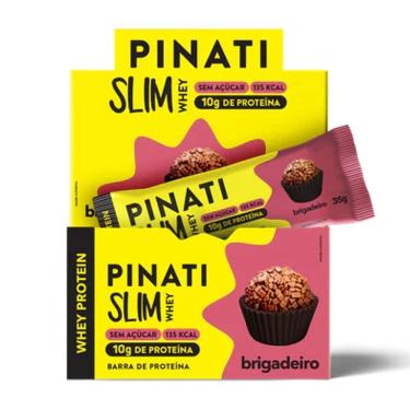 Imagem de Kit Com 16Und Barra De Whey Pinati Slim Whey Brigadeiro 35G