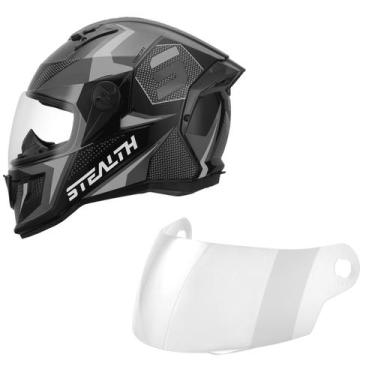 Imagem de Kit Capacete Fechado Pro Tork Stealth Concept + Viseira Cristal, PRETO