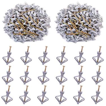 Imagem de Swpeet 120 peças de âncora de drywall cinza com kit de parafusos - kit de âncora de parede de gesso de plástico de nylon e parede oca, ganchos de âncora de parede e âncora de alternância de porta oca