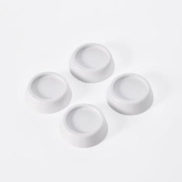 Imagem de 4 peças de almofadas de móveis – borracha TPR premium antivibração almofadas de pé para máquina de lavar roupa para absorção de choque, aumento de altura e maior estabilidade, branco
