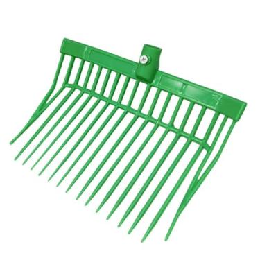 Imagem de Fenteer Cabeça de substituição para garfo de esterco de cavalo, cabeça de forcado com dentes angulares para ervas daninhas, criação de animais, rancho, Verde