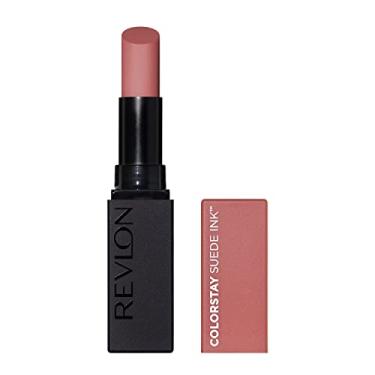 Imagem de REVLON Batom, Tinta Colorstay Suede, Primer Integrado, Com Infusão De Vitamina E, À Prova D'Água, Antiborras, Cor Fosca, 001 Gut Instict, 0,09 Oz.