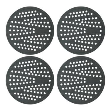 Imagem de Kit 4 Tapete de Silicone Preto Fogão de Indução, Protetor contra Arranhões, Não derrete, Suporte para Panelas