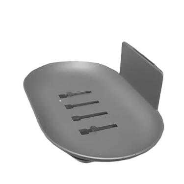 Imagem de MEIDOO Porta-sabonete de alumínio, caixa de sabão com dreno, montagem na parede sem perfuração saboneteira para banheiro para Banheiro e Box(Cinza*1)