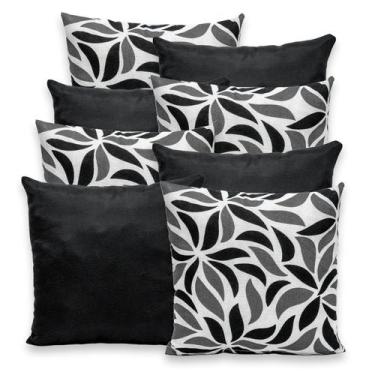 Imagem de Kit 8 Capas de Almofada com Zíper Gorgurinho 40x40cm Lisa e Estampada 