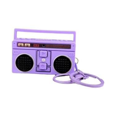 Imagem de Mini Rádio Retro Nostálgico Com Gravador, Chaveiro Vintage Clássico, O