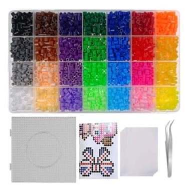 Imagem de Kit de contas de fusível, conjunto de 28 cores de 5 mm, contas de derretimento para arte pixel, quebra-cabeças 3D DIY, decorações feitas à mão, presentes com acessórios (5 mm)