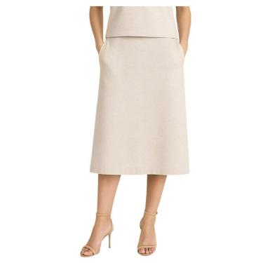 Imagem de Saia Feminina Dudalina Marina Midi Bege Claro - 160126-Feminino