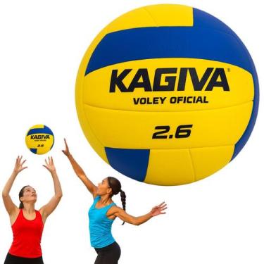 Imagem de Bola Volei Profissional Kagiva 2.6 Quadra Praia Oficial Azul
