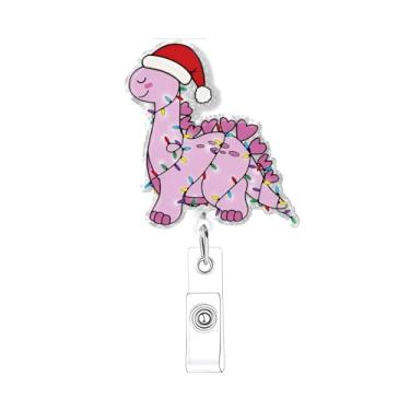 Imagem de Carretel de crachá de Natal Enfermeira de Natal Enfermeira Enfermeira com Clipe Jacaré Bonito Suporte de Crachá Rosa Clipe Retrátil Chapéu de Natal Porta-crachá Retrátil para Enfermeira Trabalhadora