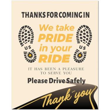 Imagem de KAFEEK 100 peças de tapetes de papel para carros, tapetes automotivos descartáveis, papel kraft, protetores de pé impermeáveis para detalhes de carros, concessionárias, suprimentos automotivos (39 cm