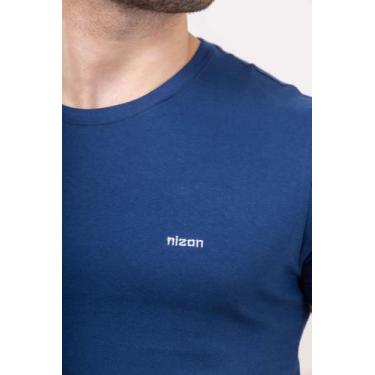 Imagem de Camisa Masculina Gola Redonda - NIZON, Azul marinho, GG