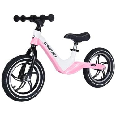 Imagem de CREAJOY Bicicleta de equilíbrio de 30 cm para crianças de 3 a 6 anos, estrutura de liga de magnésio bicolor, cubo de roda de liga de alumínio e pneus infláveis confortáveis