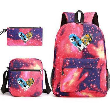 Imagem de Conjunto de mochilas Infinite Skateboard Sk8 School, 3 unidades para c