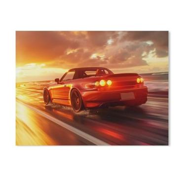 Imagem de HouLaiZhe Pôr do sol modificado Jdm Carro S2000 Cool Posters Tela Estética Decoração de parede Pintura de parede Impressão de sala de galeria Decoração de parede para quarto sala de estar escritório