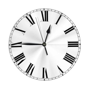 Imagem de ZERAOKE Número do relógio - Relógio de parede redondo moderno - silencioso sem tique-taque operado por bateria, decoração de mesa ou parede para sala de estar, quarto, escritório.