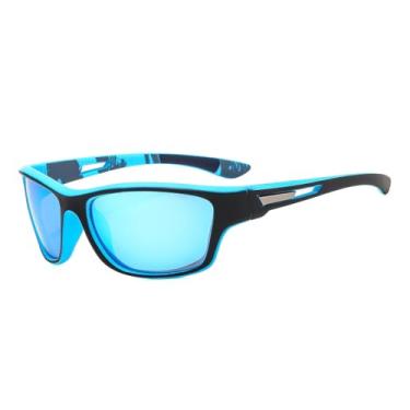 Imagem de Unissex Óculos De Sol Polarizado Óculos De Sol Estilosos À Prova De Vento Adequado Para Corrida Direção E Ciclismo Pesca E Viagem (Azul)