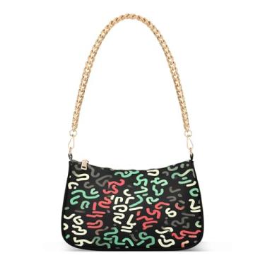 Imagem de CEBUGI Bolsas transversais femininas bolsa de ombro com fundo abstrato, bolsa clutch elegante com alça de corrente