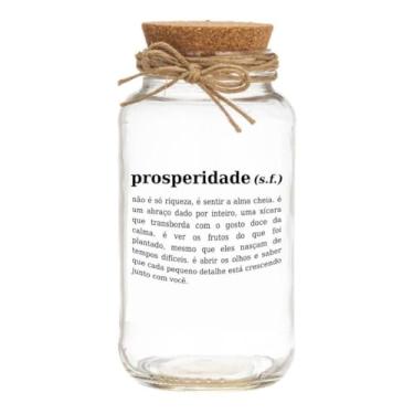 Imagem de Pote De Vidro Hermético 750ml Com Tampa De Rolha Para Armazenar Temperos Biscoitos Artesanato(Prosperidade)
