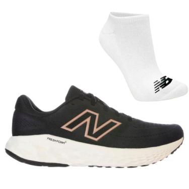 Imagem de Kit Tênis de Corrida Feminino New Balance Evozv4 e Meia, 37, Preto, Ro