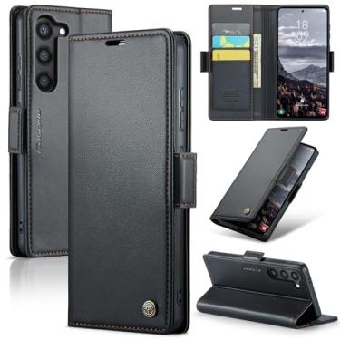 Imagem de owlhold Capa carteira para Samsung Galaxy S24 FE, capa magnética flip, bloqueio RFID, 3 porta-cartões, suporte, couro PU moderno, capa de telefone TPU à prova de choque para Samsung Galaxy S24 FE 6,7