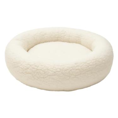 Imagem de Cama Pet Redonda Sherpa – Super Macia, Antiderrapante e Lavável | Formato Ninho para Gatos e Cães de Pequeno Porte(Branca (Inteira Sherpa),PP(30x30) Filhotes)