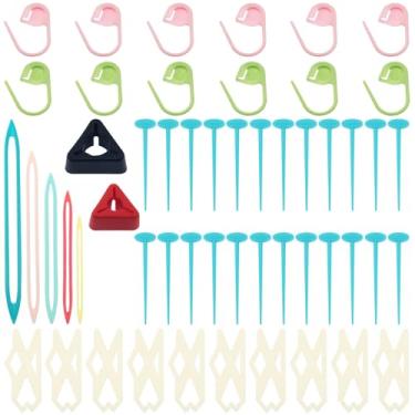 Imagem de yyangz 1 conjunto de ferramentas de tricô de gancho de lã, agulhas de tapeçaria de olho grande, plástico e silicone para costura de linha grossa, fabricação de bonecas ou reparos de acessórios