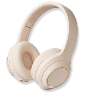 Imagem de Fone de Ouvido Bluetooth 5.3 On-ear. Cancelamento de Ruído e Regulavel para Corridas e Academia, Headphone Sem Fio com Microfone Integrado Confortavel e Dobravel Compativel com Android e IOS. (Bege)